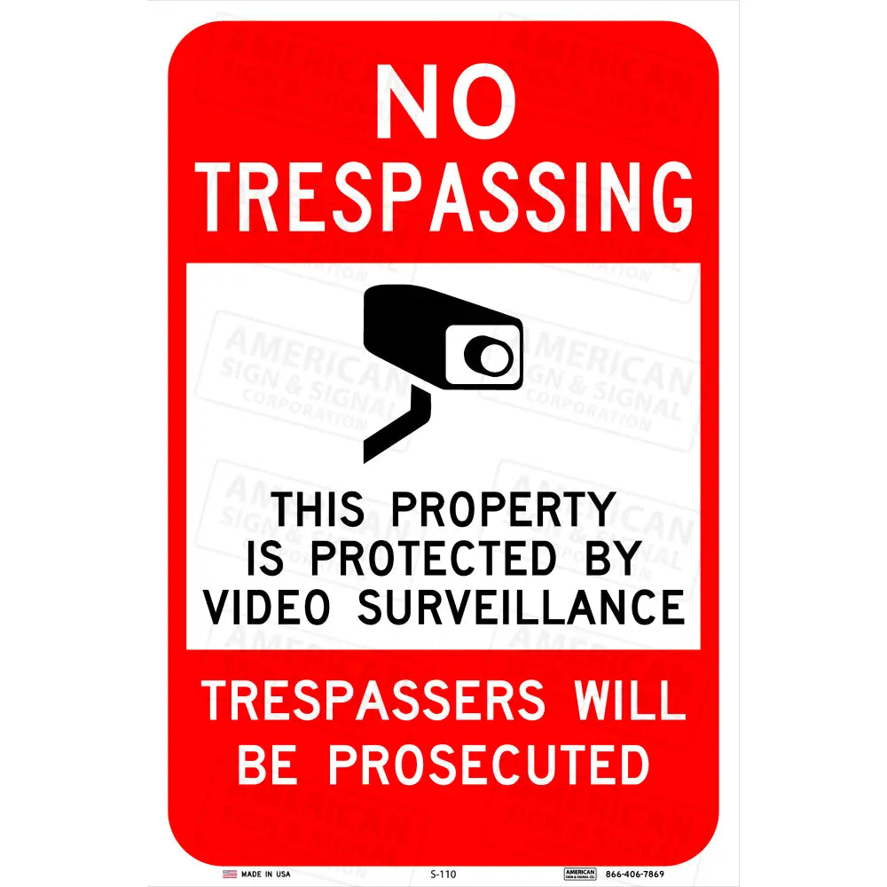 No Trespassing Security Cameras Sign