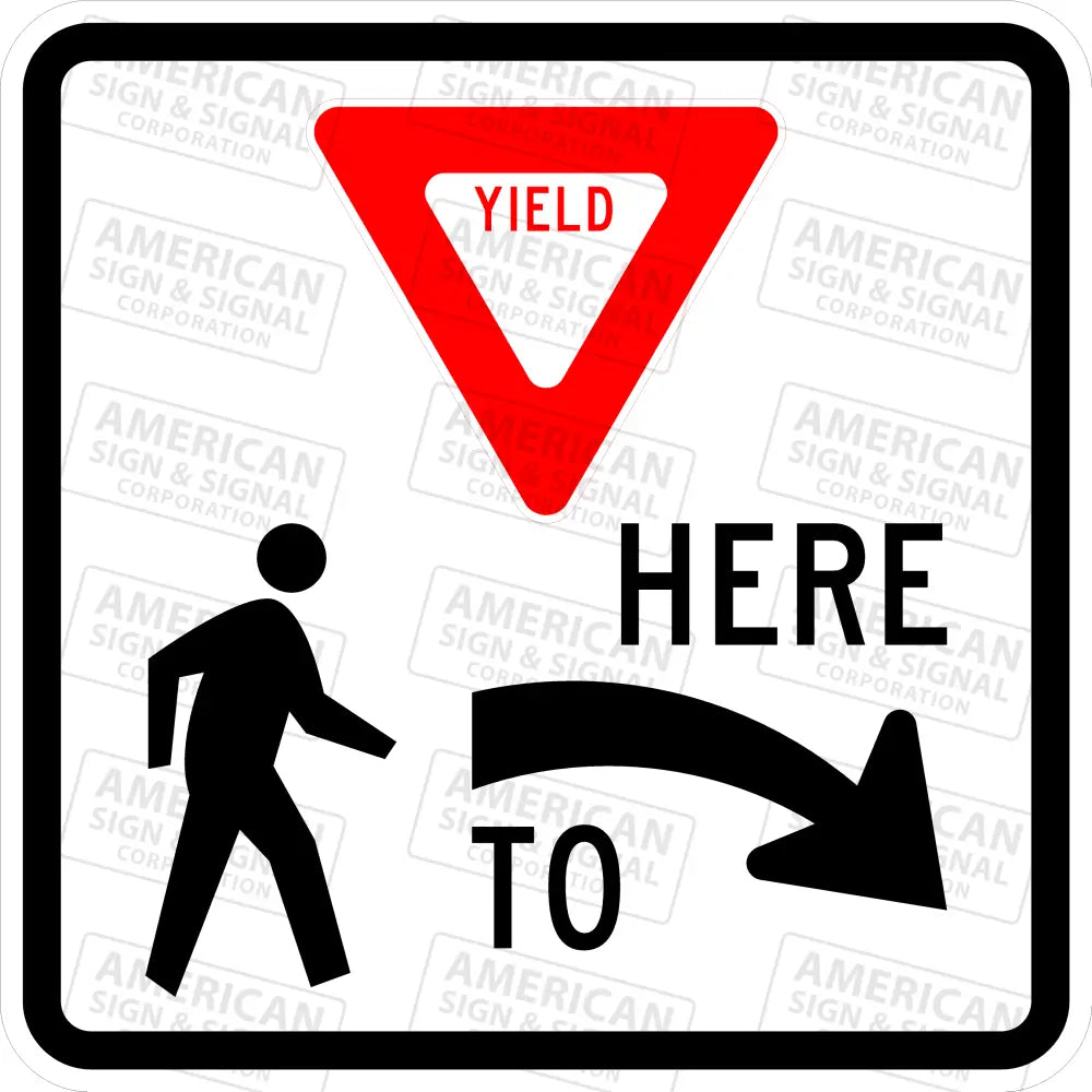 R1-5 Yield Here To Pedestrians Sign 3M 3930 Hip / 24X24 Right (R1-5R)
