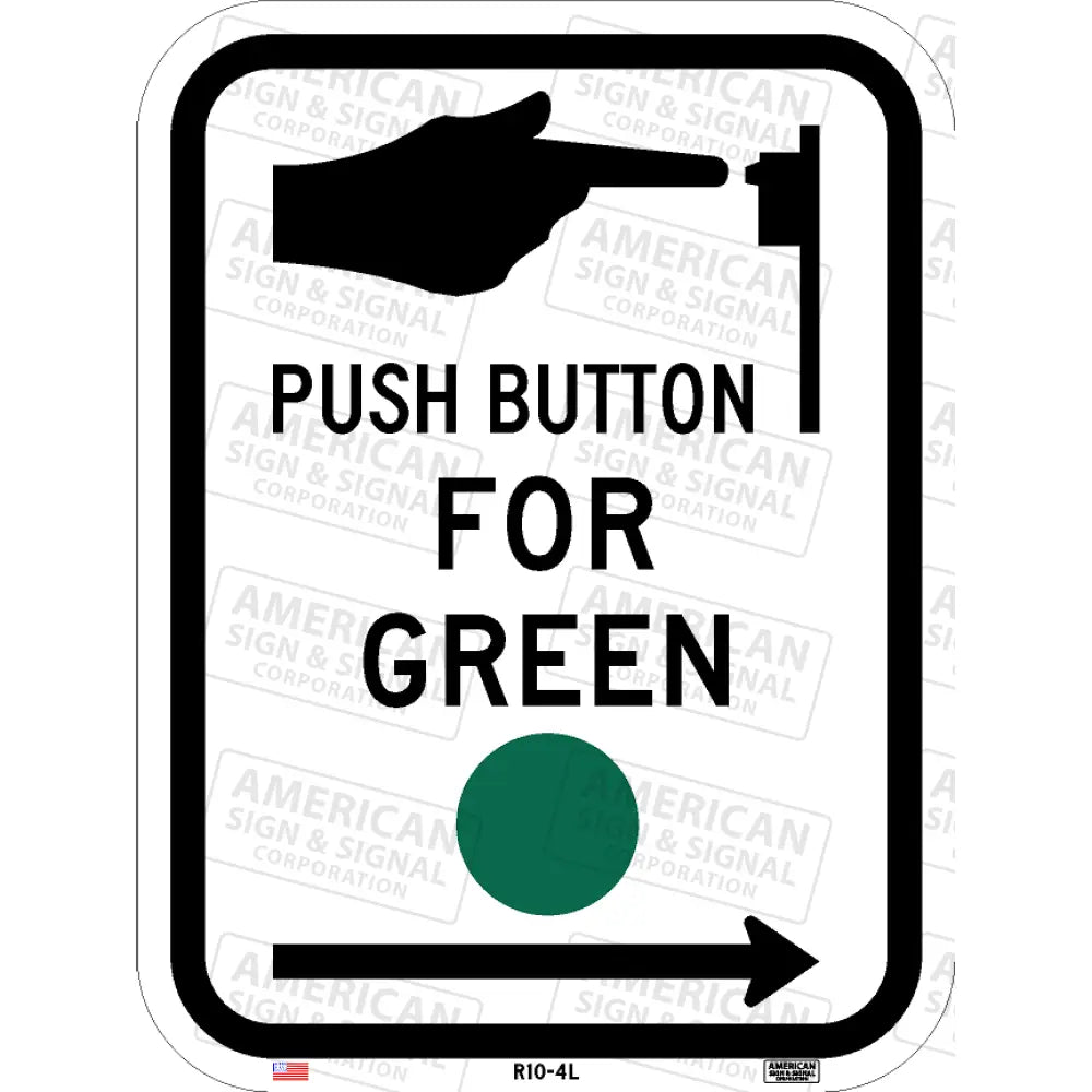 R10 - 4 Push Button For Green Sign 3M 7310 Aegp / 9X12 Right