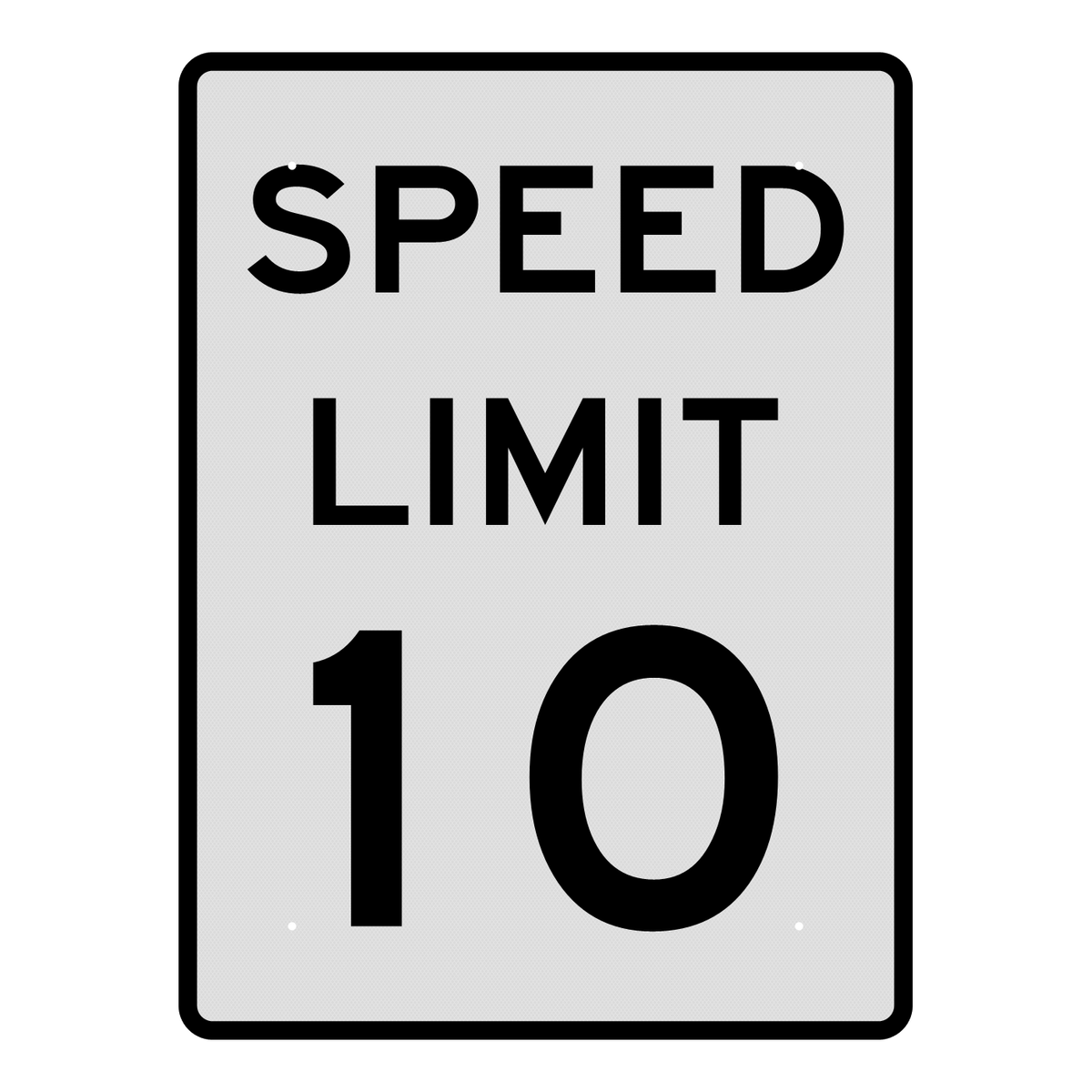 R2-1 Speed Limit 10 MPH sign, 36" x 48", Diamond Grade