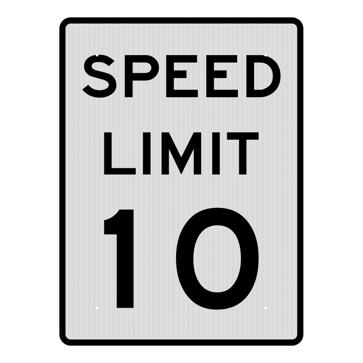 R2-1 Speed Limit 10 MPH sign, 36" x 48", High Intensity
