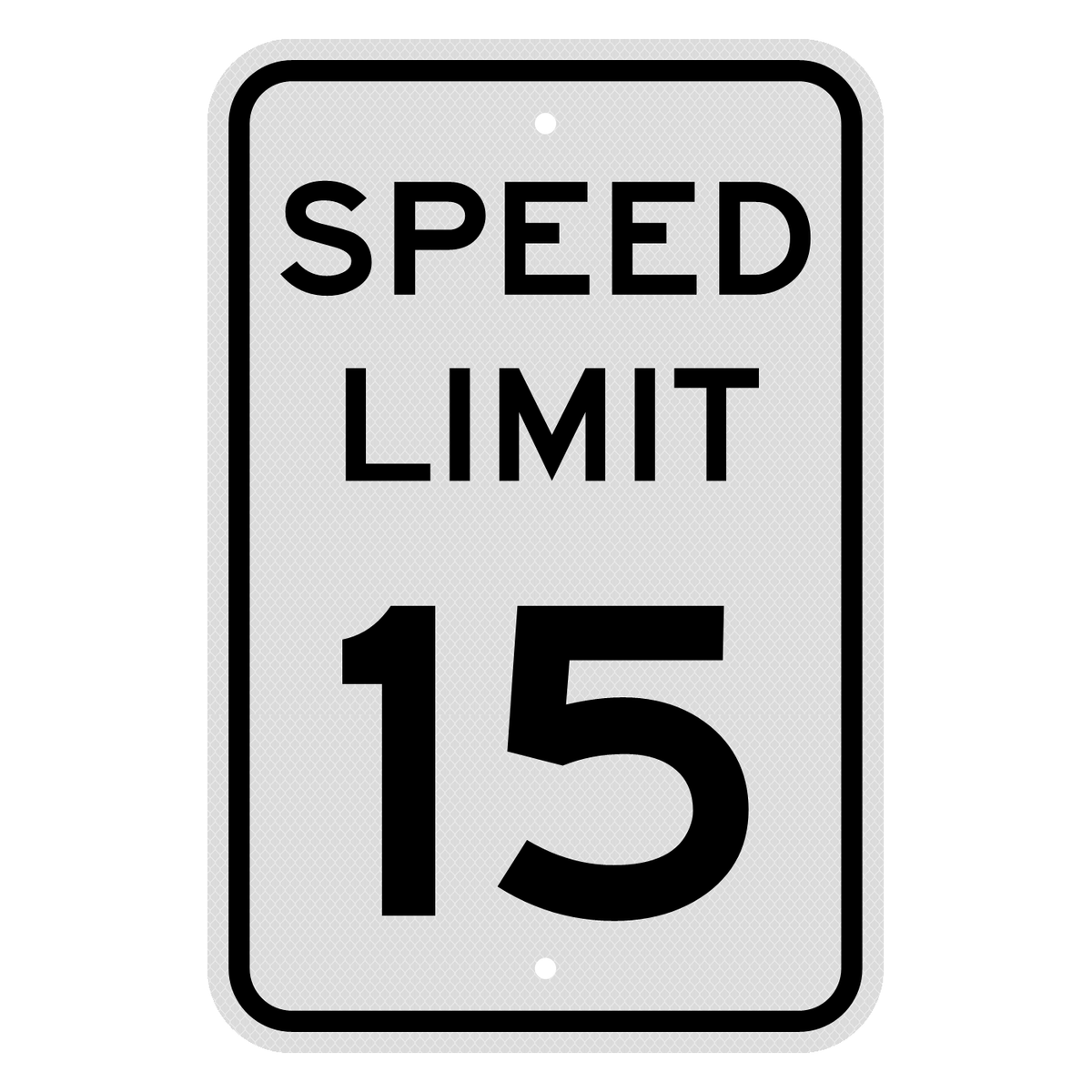 R2-1 Speed Limit 15 MPH sign, 12" x 18", Diamond Grade