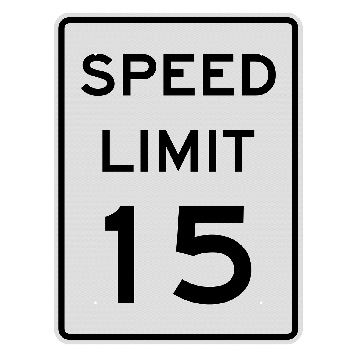 R2-1 Speed Limit 15 MPH sign, 36" x 48", Diamond Grade
