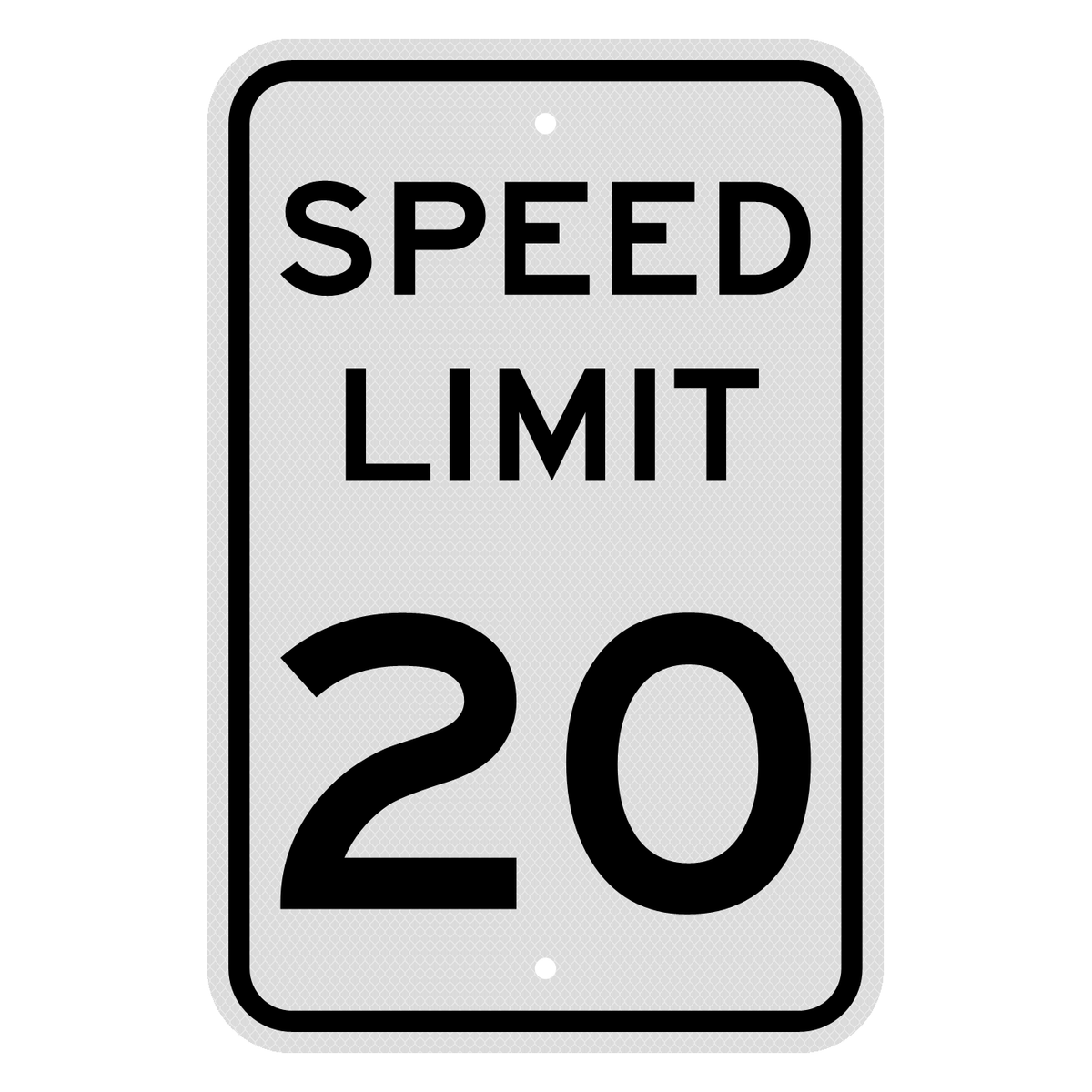 R2-1 Speed Limit 20 MPH sign, 12" x 18", Diamond Grade