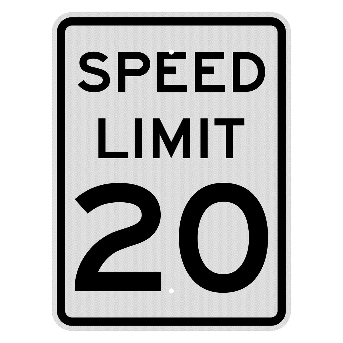R2-1 Speed Limit 20 MPH sign, 18" x 24", High Intensity
