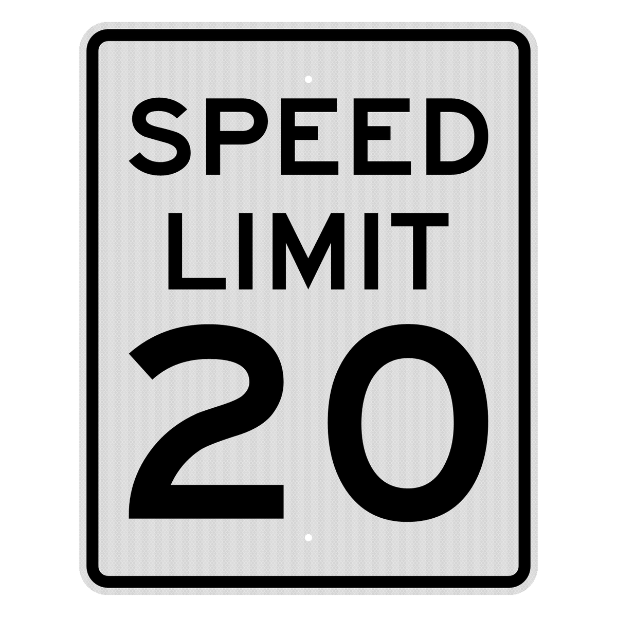 R2-1 Speed Limit 20 MPH sign, 24" x 30", High Intensity