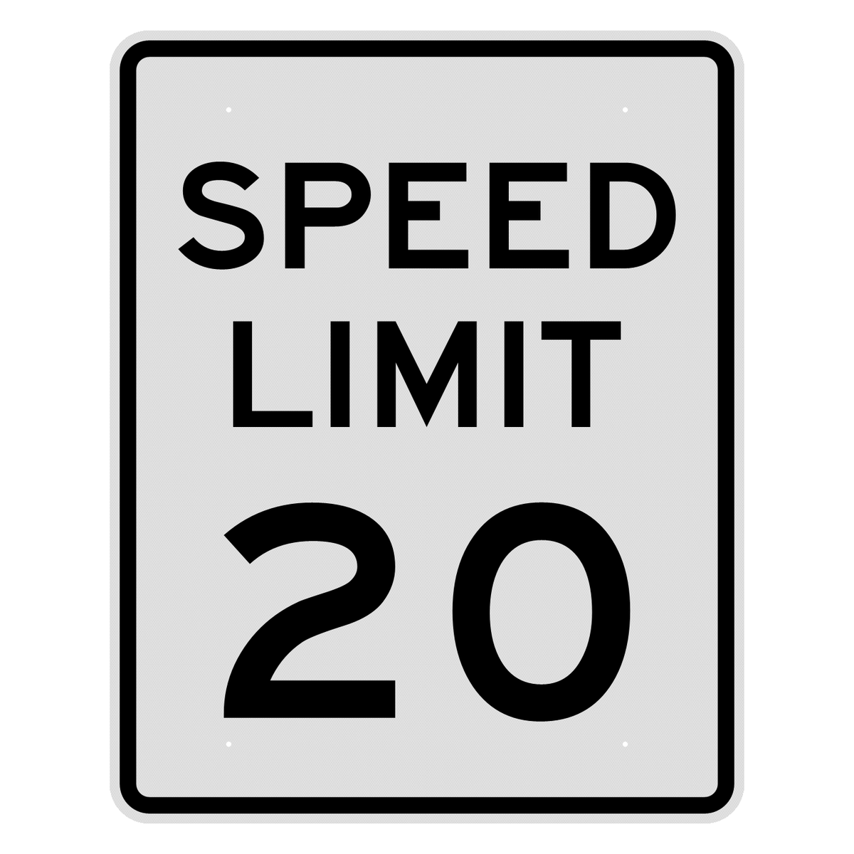 R2-1 Speed Limit 20 MPH sign, 48" x 60", Diamond Grade
