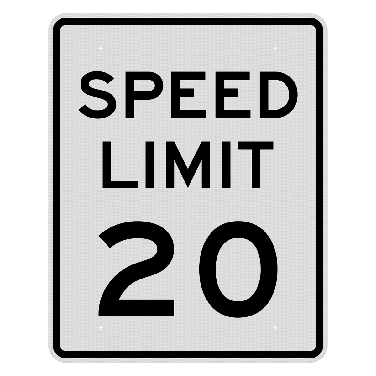 R2-1 Speed Limit 20 MPH sign, 48" x 60", High Intensity