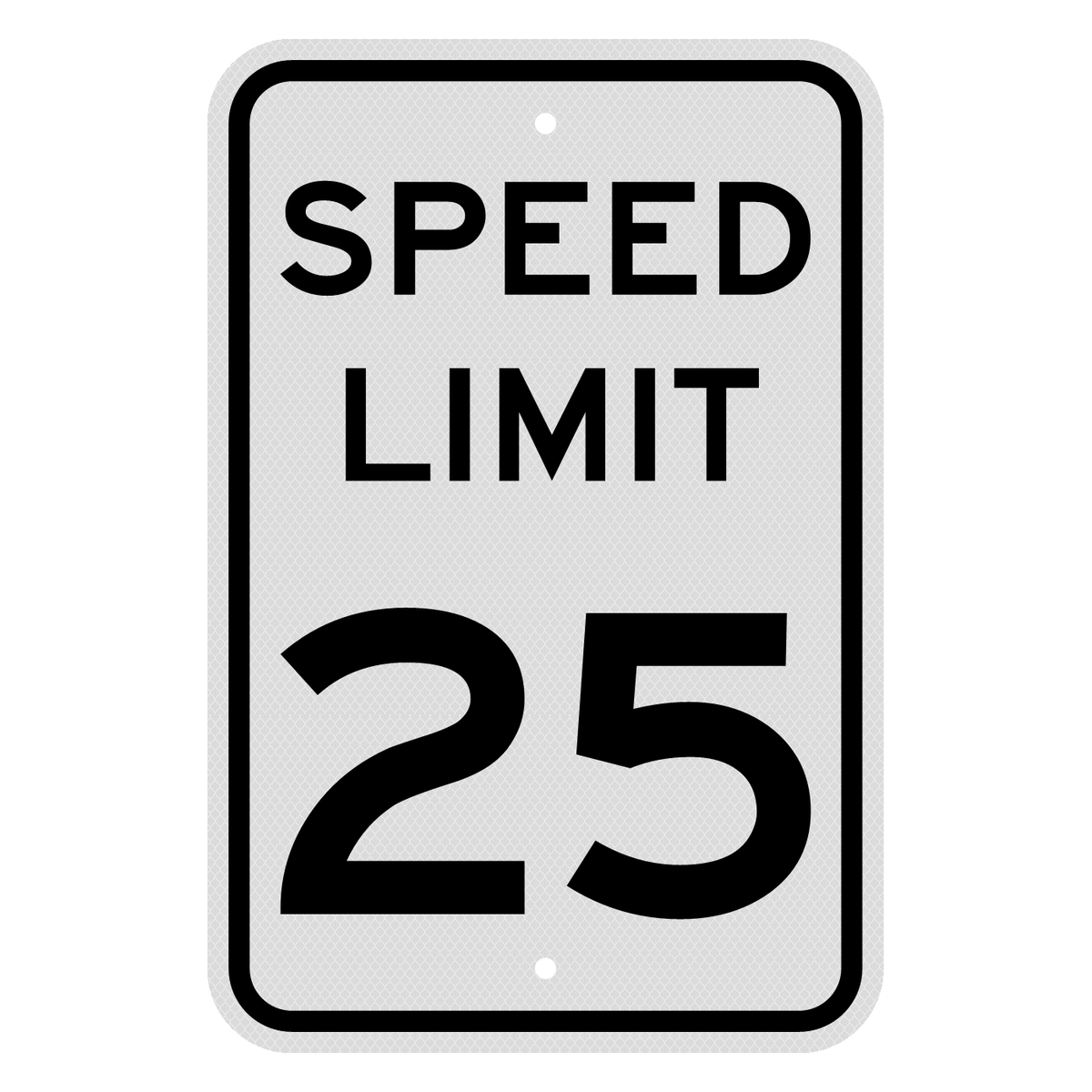 R2-1 Speed Limit 25 MPH sign, 12" x 18", Diamond Grade