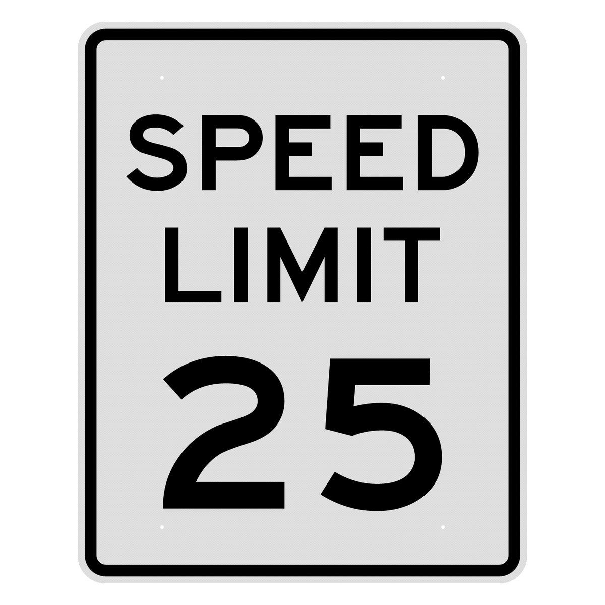 R2-1 Speed Limit 25 MPH sign, 48" x 60", Diamond Grade