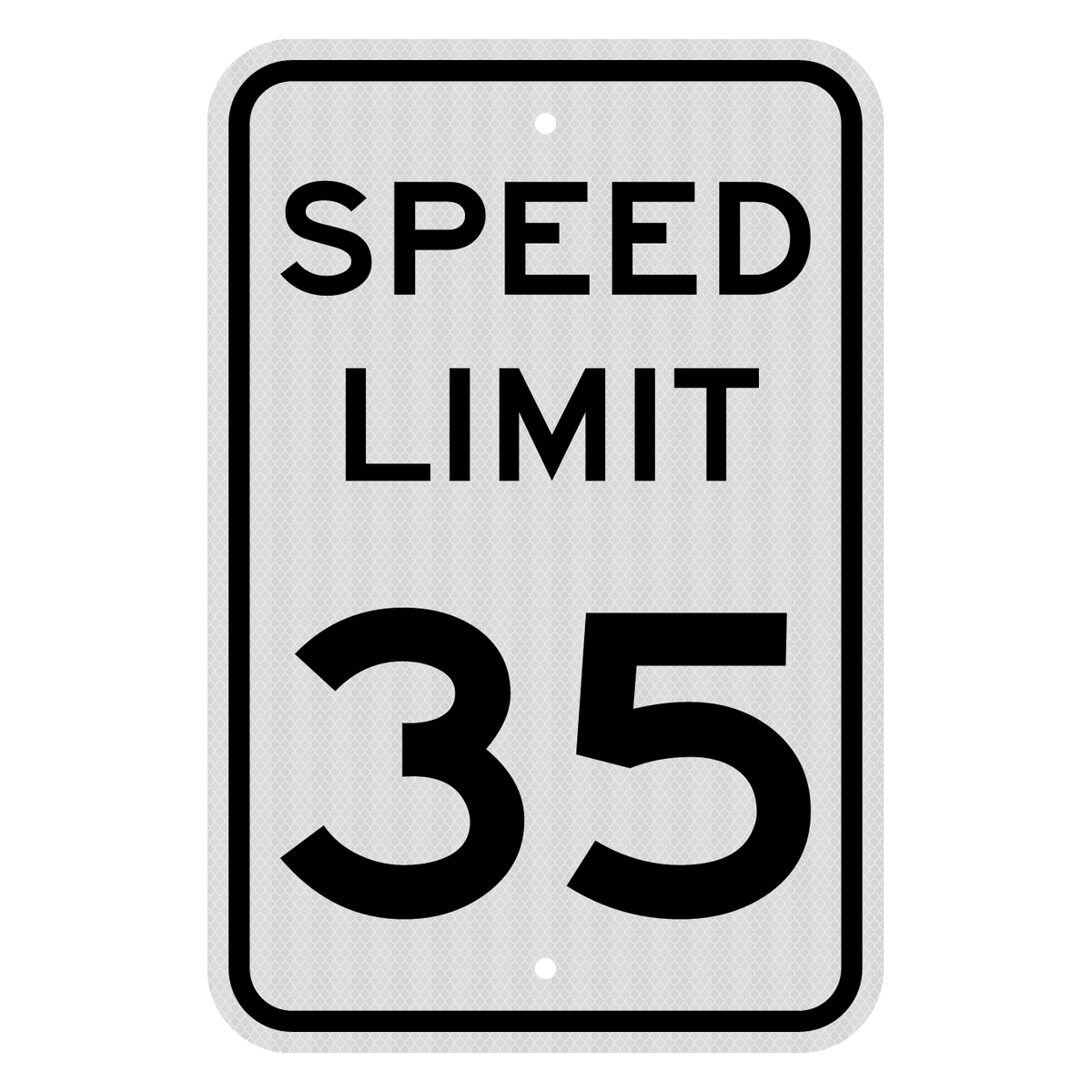 R2-1 Speed Limit 35 MPH sign, 12" x 18", High Intensity