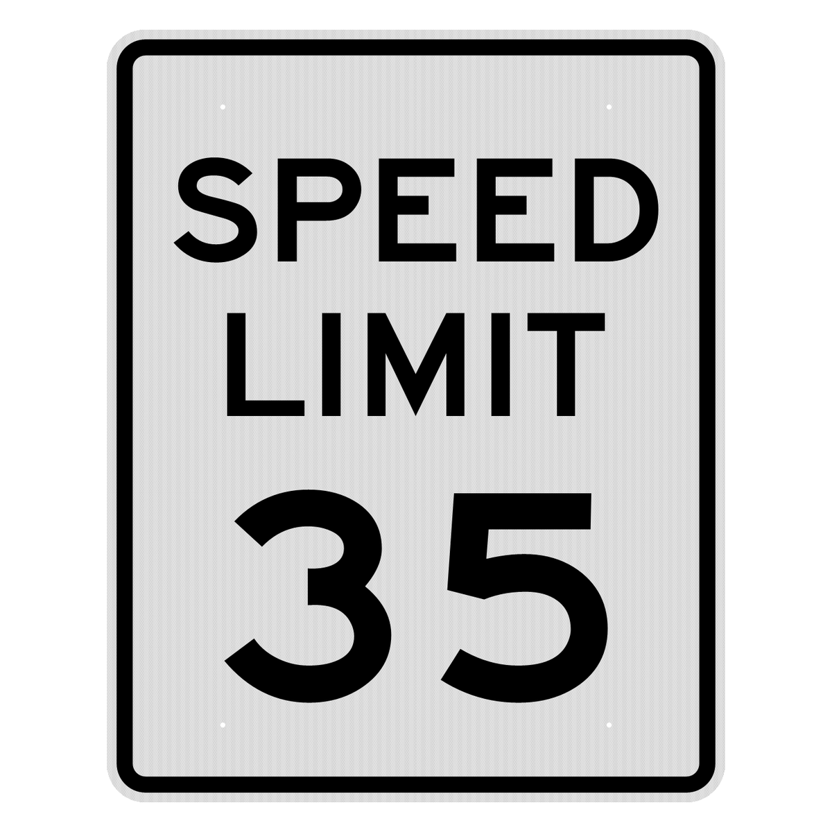 R2-1 Speed Limit 35 MPH sign, 48" x 60", High Intensity