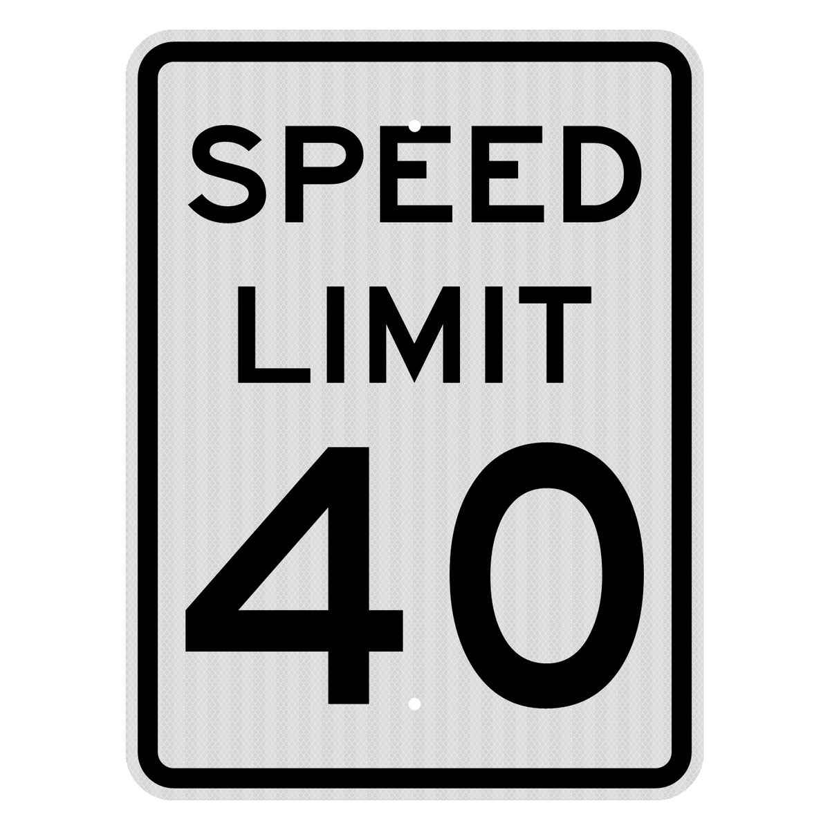 R2-1 Speed Limit 40 MPH sign, 18" x 24", High Intensity