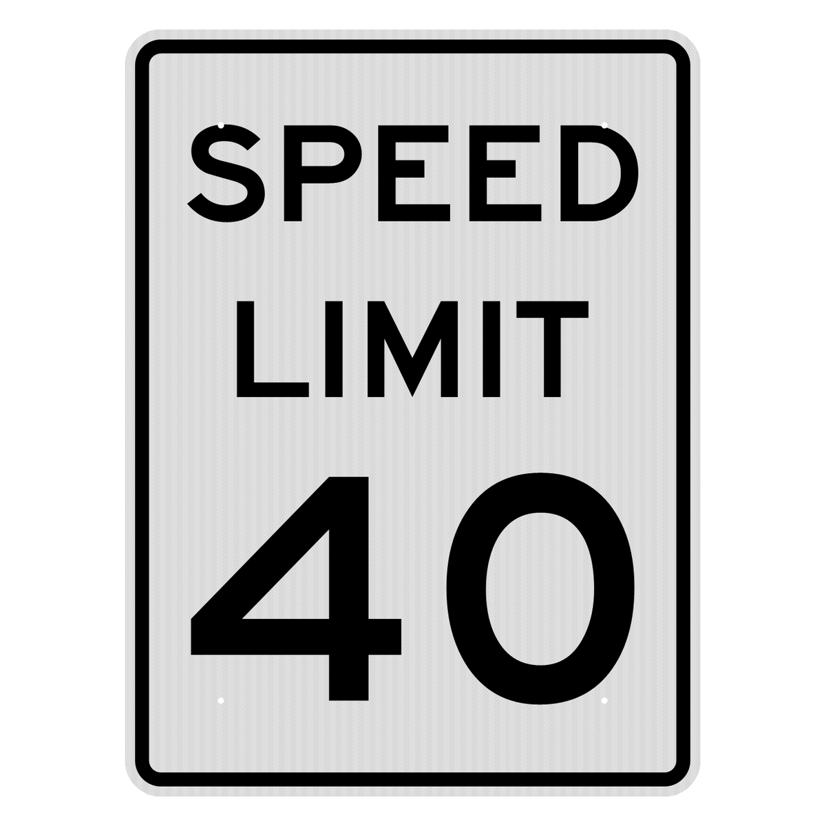 R2-1 Speed Limit 40 MPH sign, 36" x 48", High Intensity
