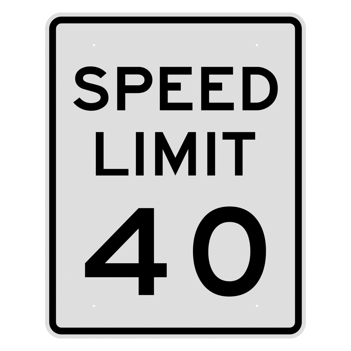 R2-1 Speed Limit 40 MPH sign, 48" x 60", Diamond Grade