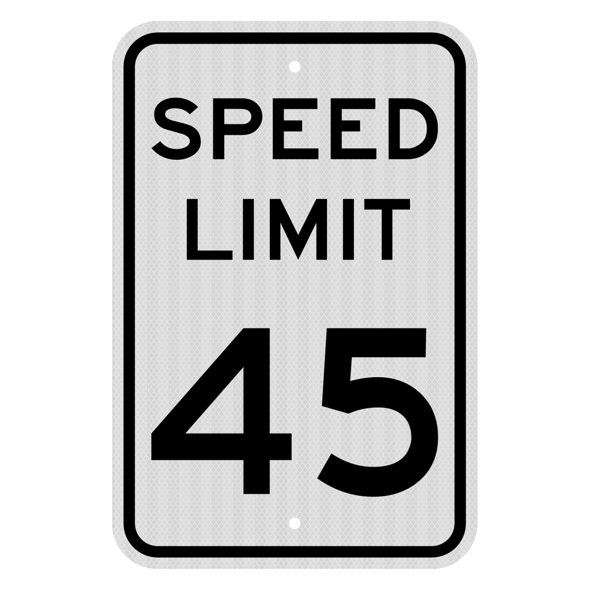 R2-1 Speed Limit 45 MPH sign, 12" x 18", High Intensity
