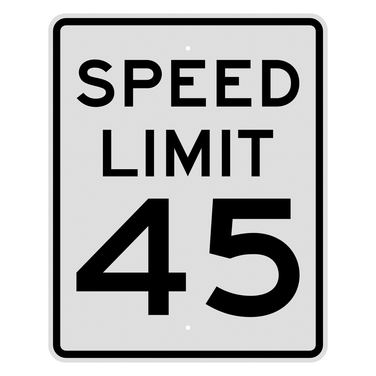 R2-1 Speed Limit 45 MPH sign, 24" x 30", Diamond Grade