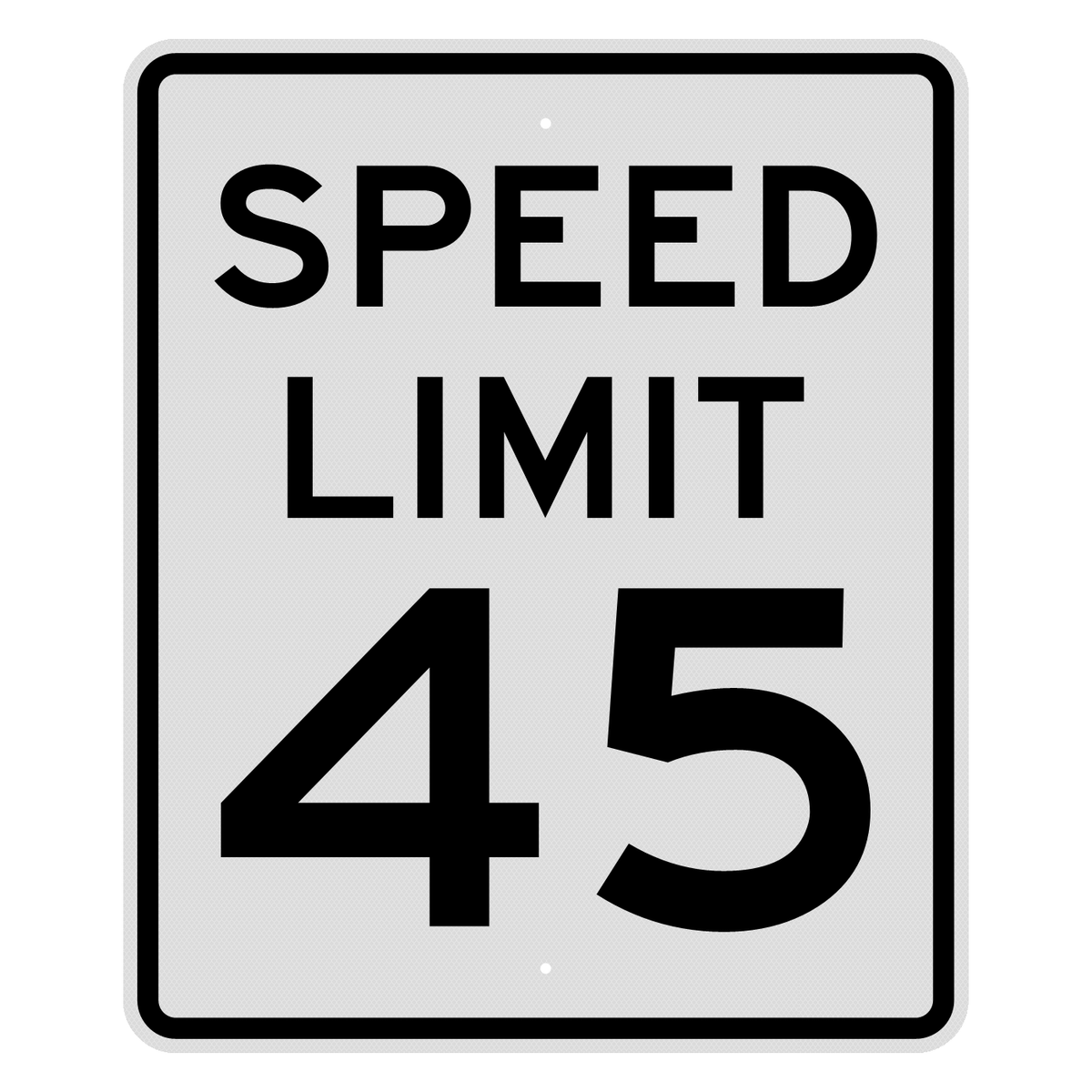 R2-1 Speed Limit 45 MPH sign, 30" x 36", Diamond Grade