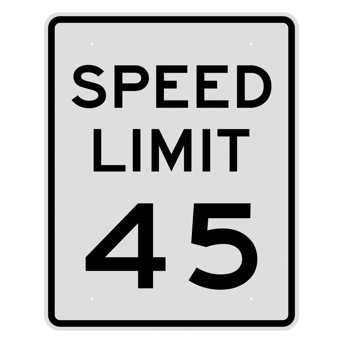 R2-1 Speed Limit 45 MPH sign, 48" x 60", Diamond Grade