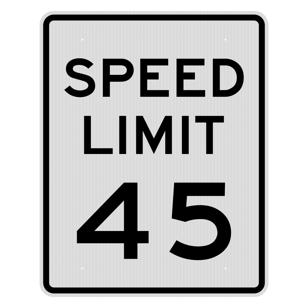R2-1 Speed Limit 45 MPH sign, 48" x 60", High Intensity