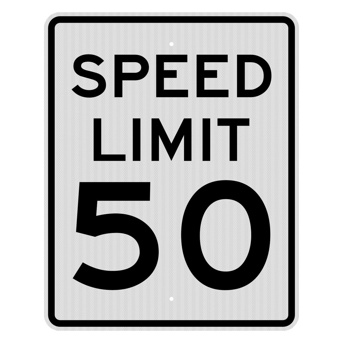 R2-1 Speed Limit 50 MPH sign, 24" x 30", High Intensity