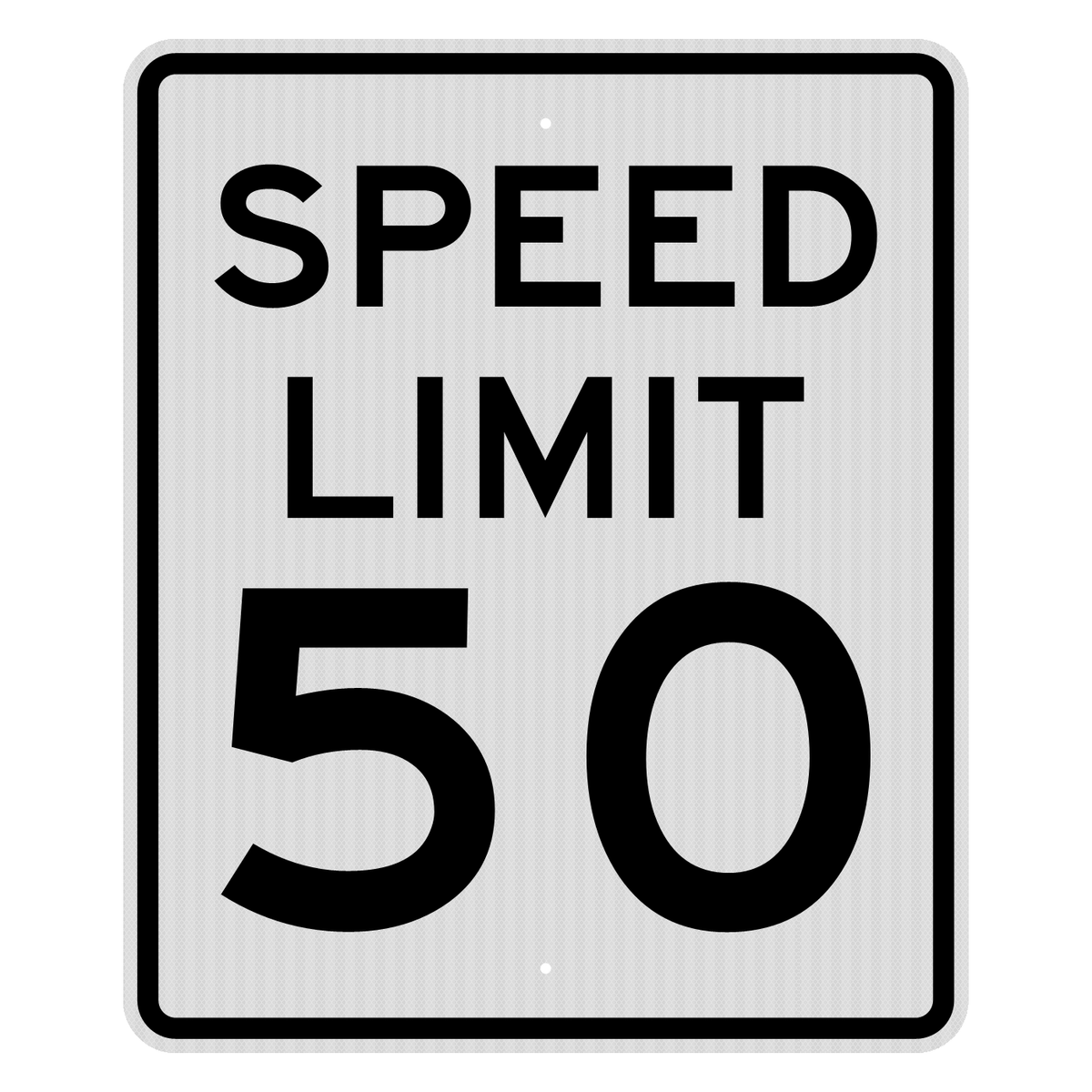 R2-1 Speed Limit 50 MPH sign, 30" x 36", High Intensity