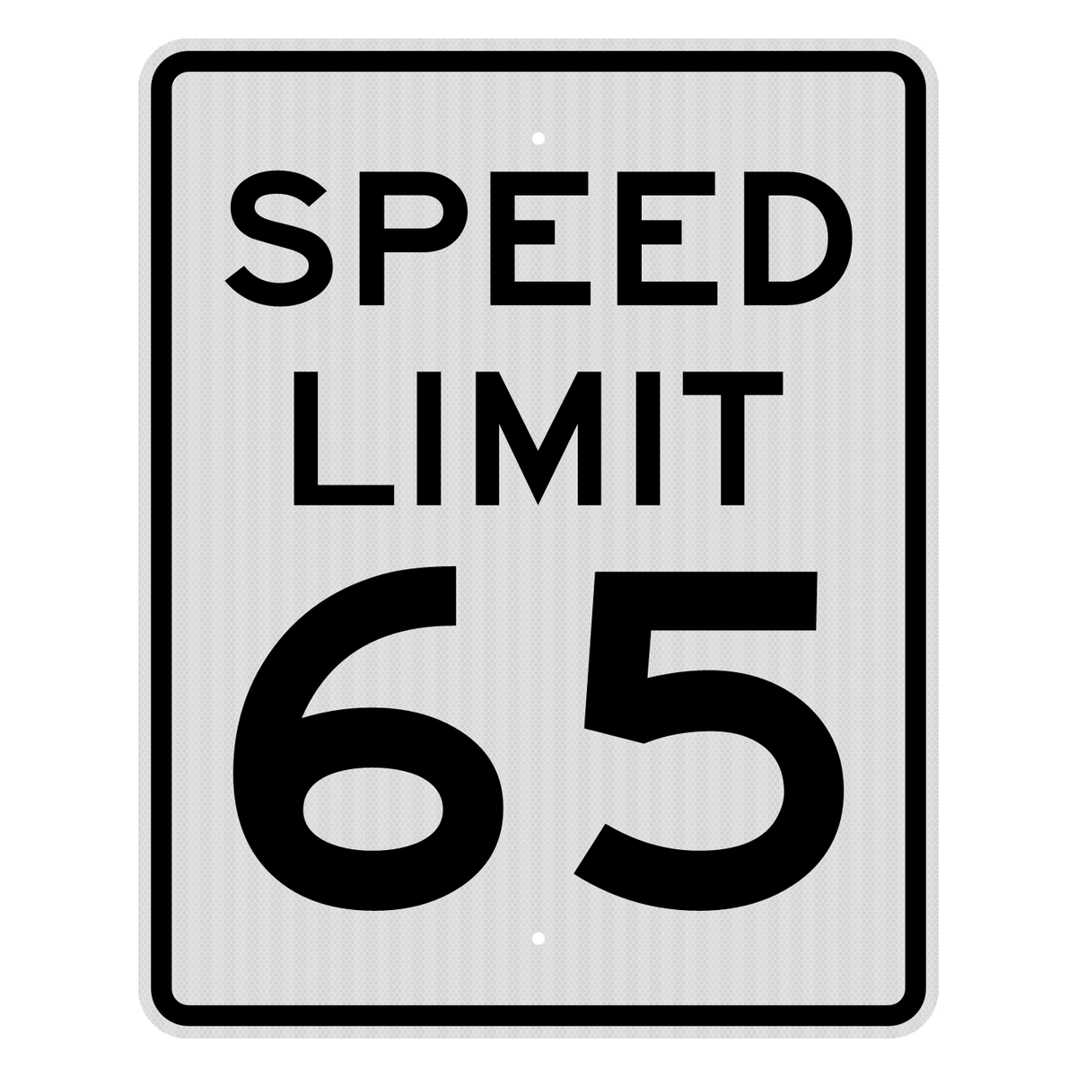 R2-1 Speed Limit 65 MPH sign, 24" x 30", High Intensity