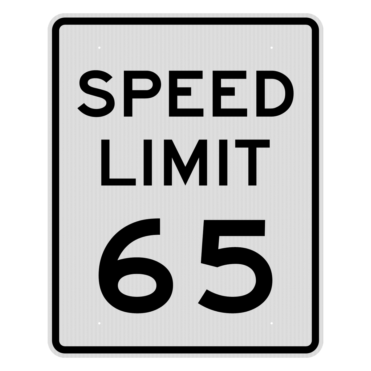 R2-1 Speed Limit 65 MPH sign, 48" x 60", High Intensity