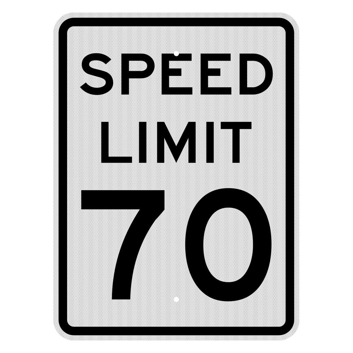 R2-1 Speed Limit 70 MPH sign, 18" x 24", High Intensity