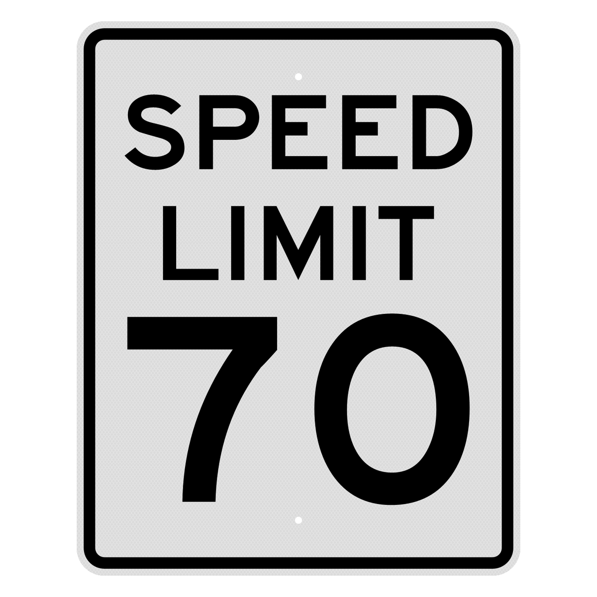 R2-1 Speed Limit 70 MPH sign, 24" x 30", Diamond Grade