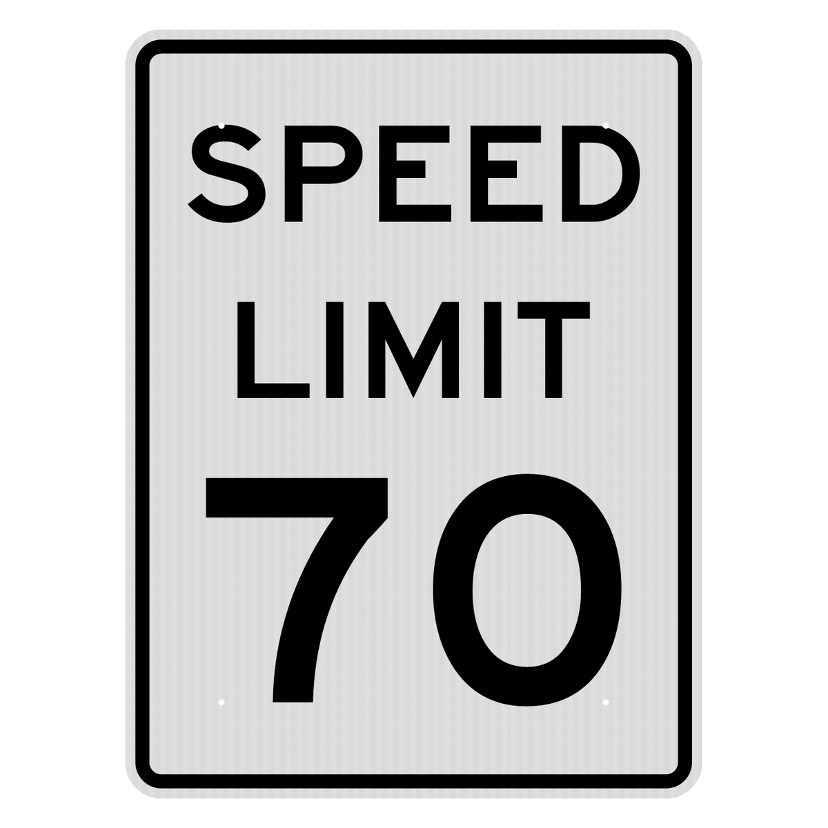 R2-1 Speed Limit 70 MPH sign, 36" x 48", High Intensity