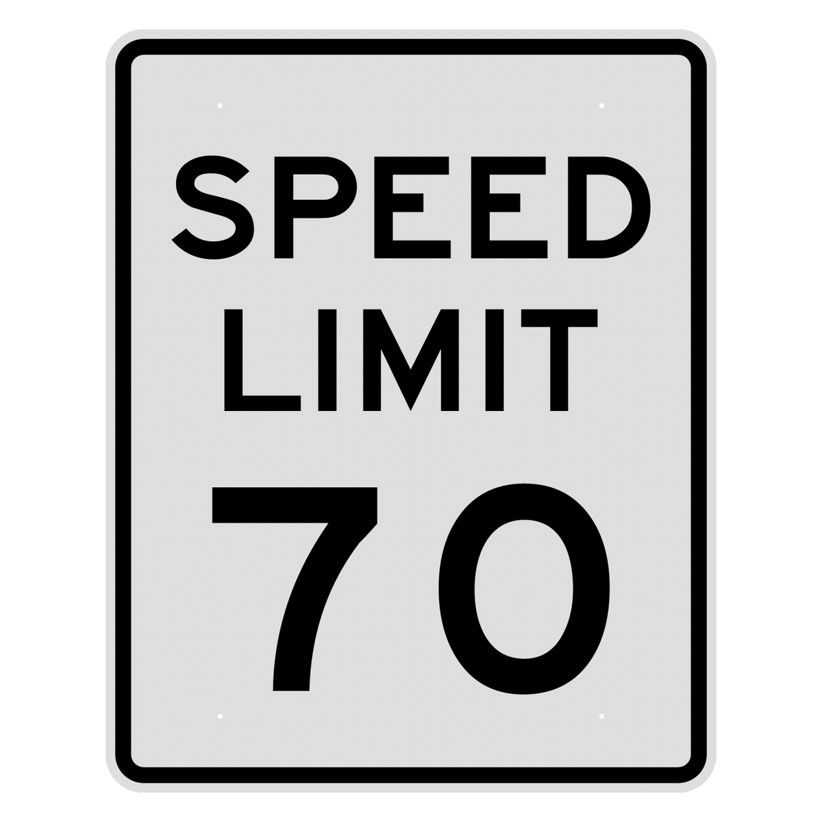 R2-1 Speed Limit 70 MPH sign, 48" x 60", Diamond Grade
