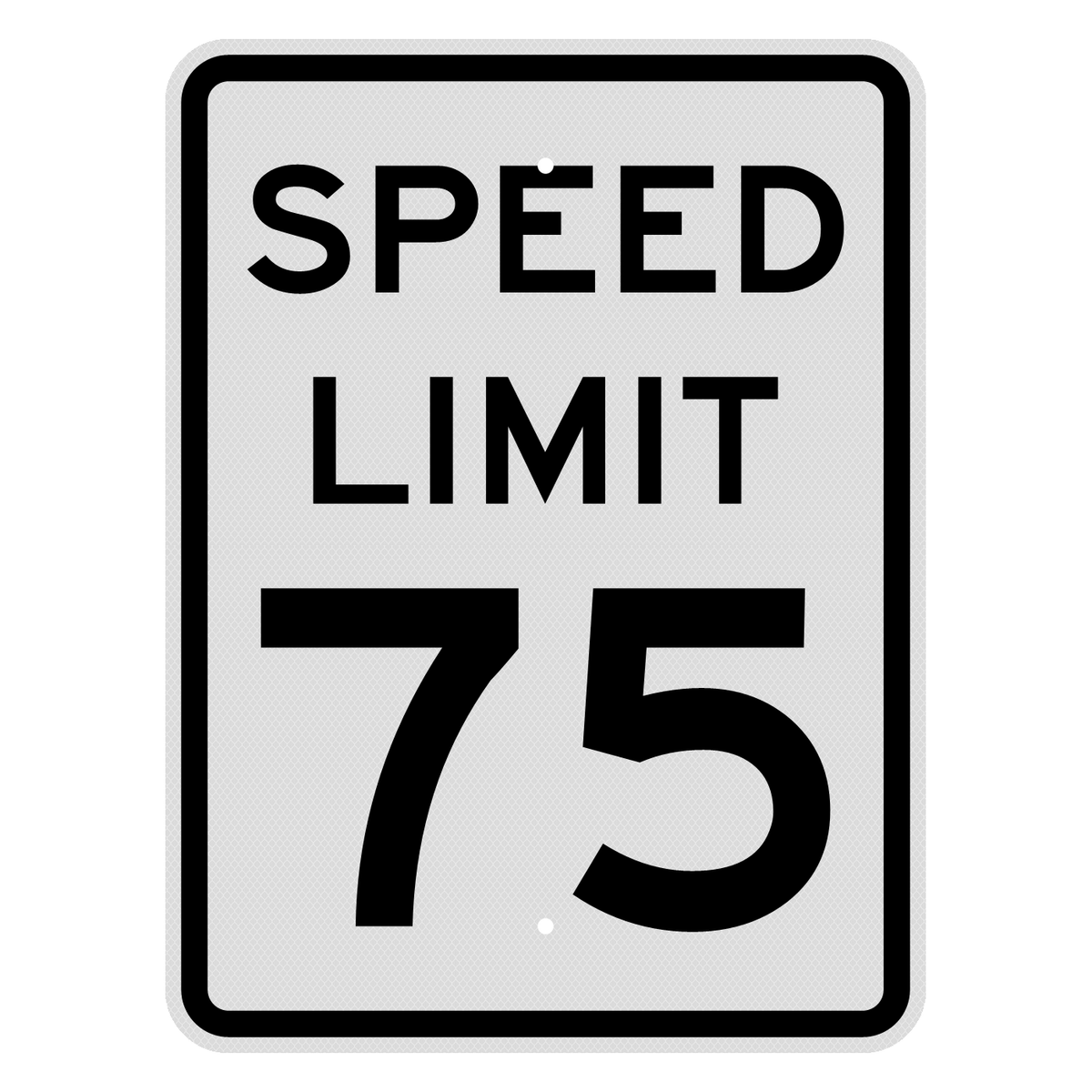 R2-1 Speed Limit 75 MPH sign, 18" x 24", Diamond Grade