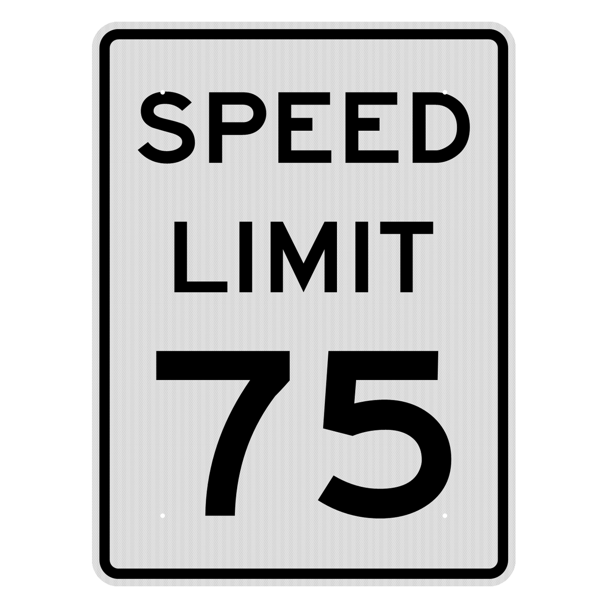 R2-1 Speed Limit 75 MPH sign, 36" x 48", High Intensity