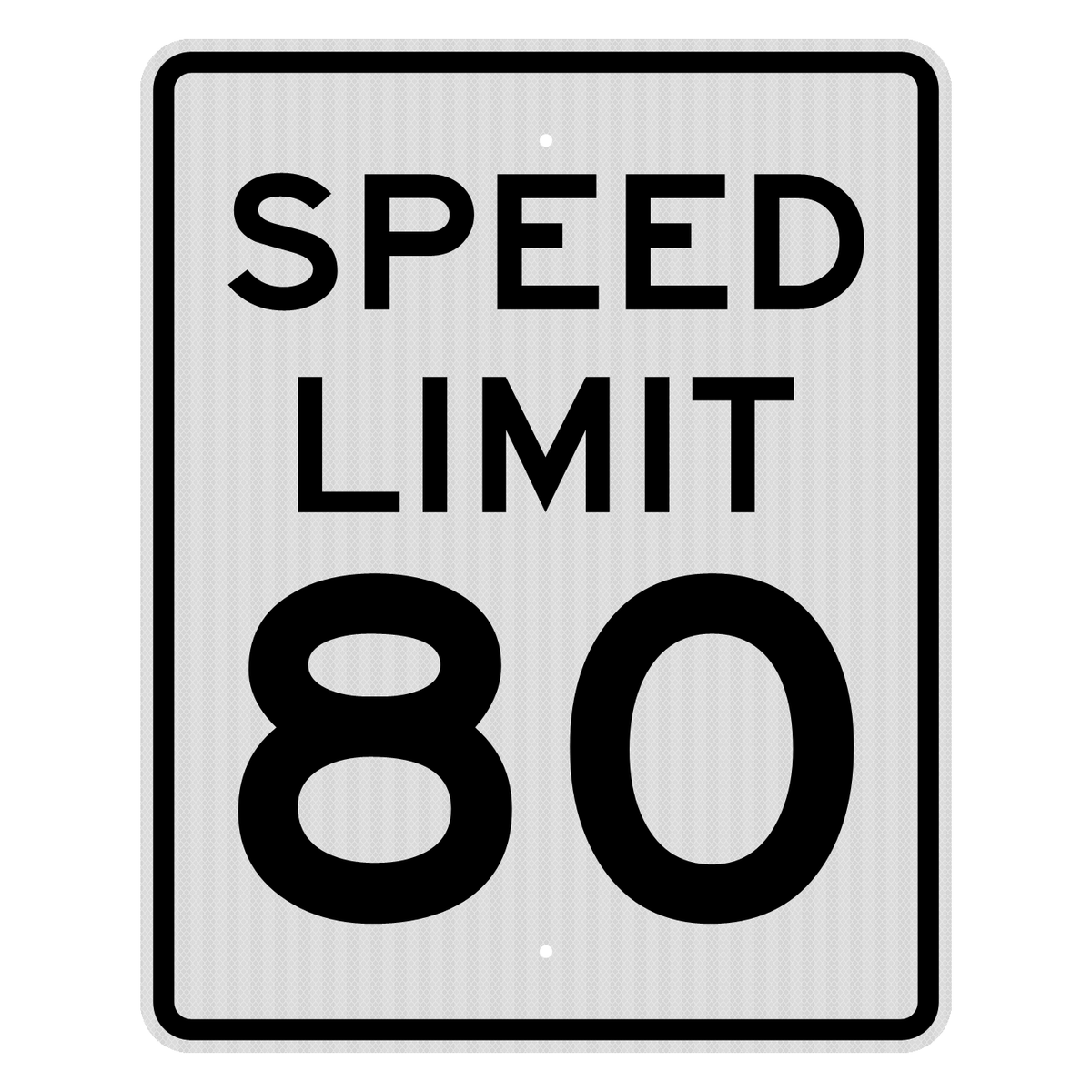 R2-1 Speed Limit 80 MPH sign, 24" x 30", High Intensity