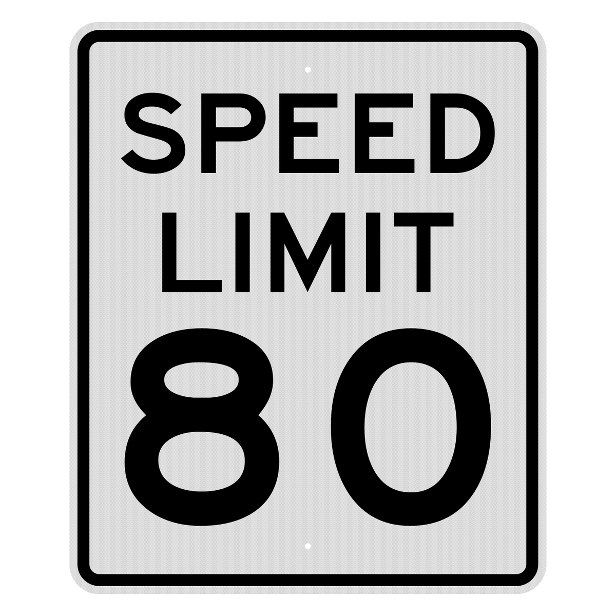 R2-1 Speed Limit 80 MPH sign, 30" x 36", High Intensity