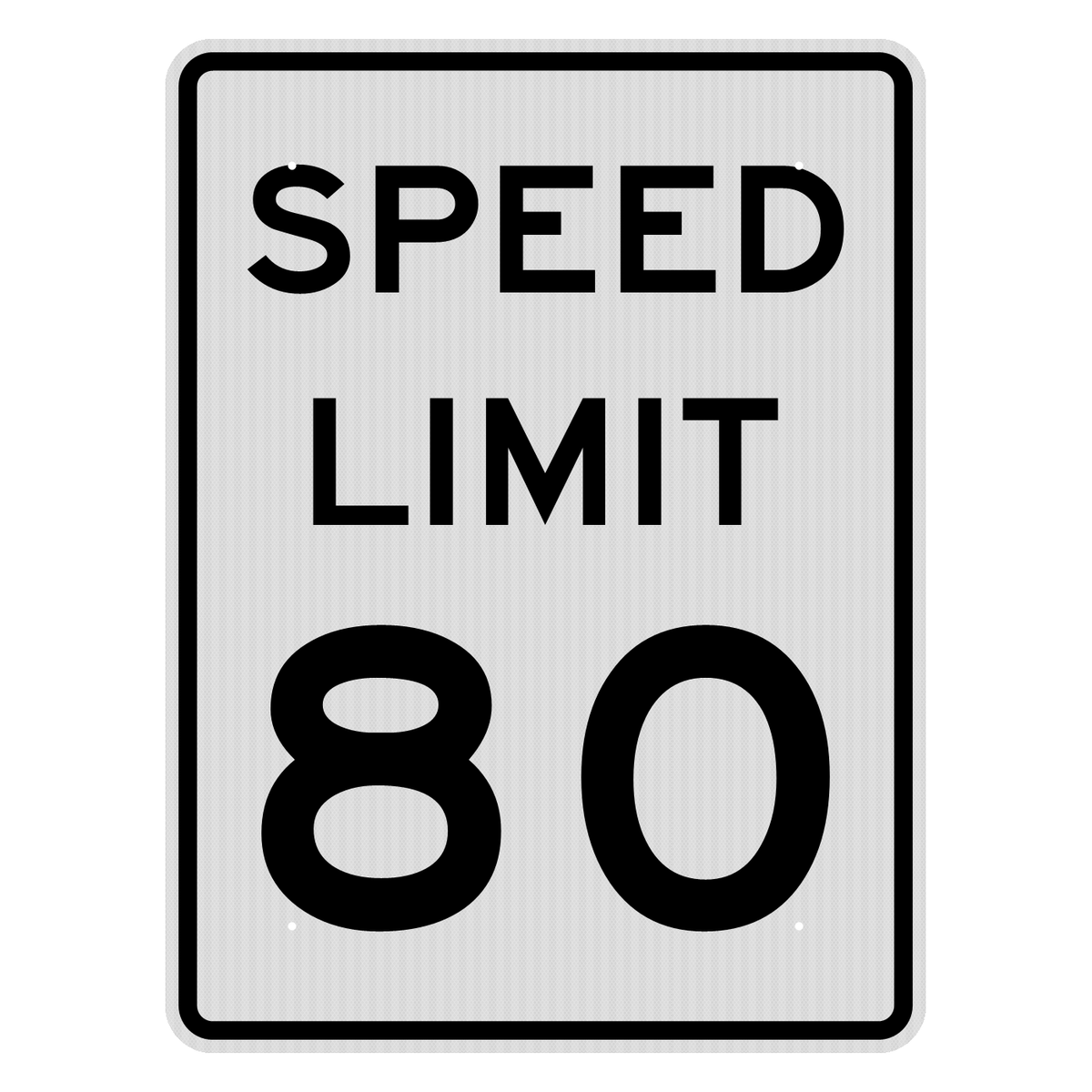R2-1 Speed Limit 80 MPH sign, 36" x 48", High Intensity