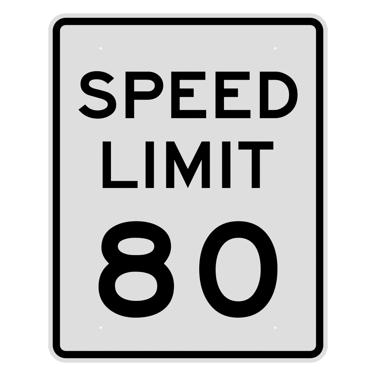 R2-1 Speed Limit 80 MPH sign, 48" x 60", Diamond Grade
