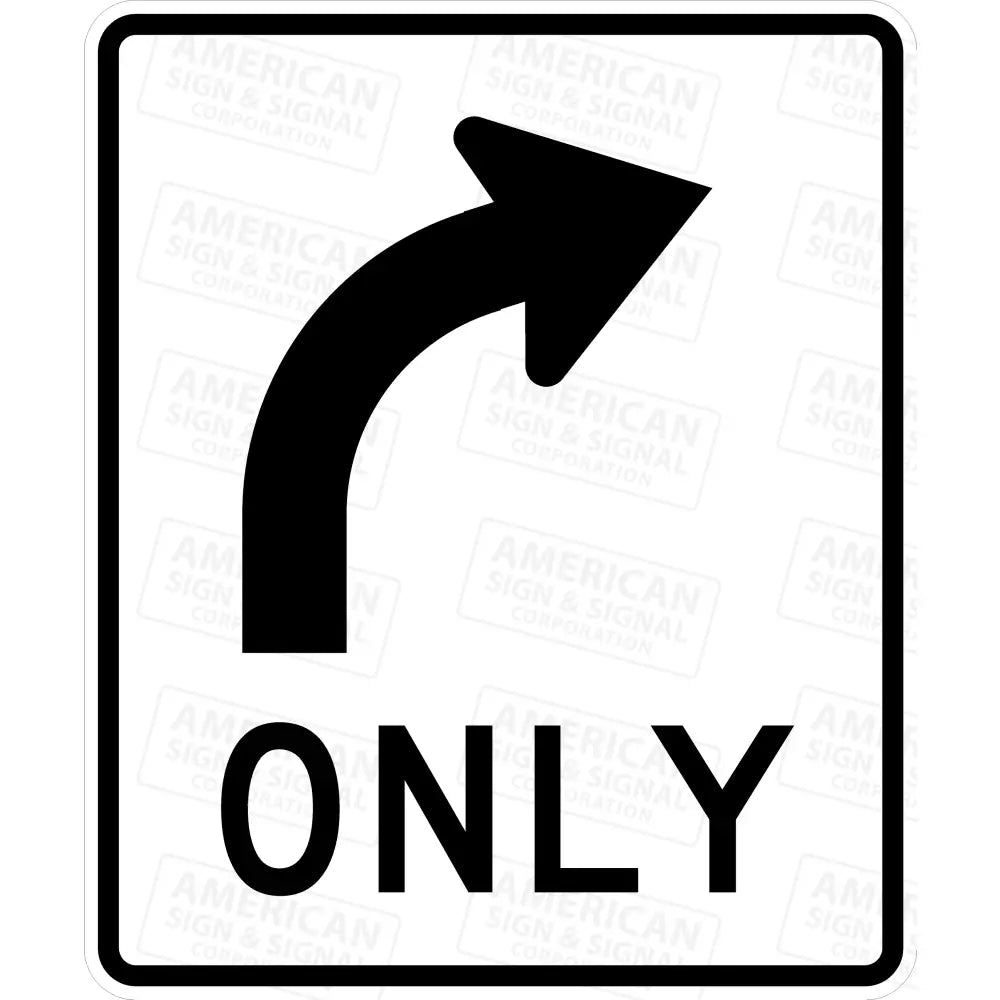 R3 - 5R Right Turn Only Sign