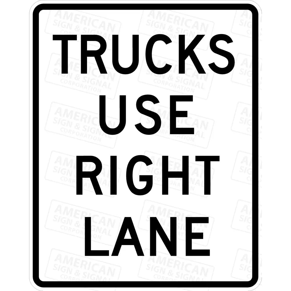 R4 - 5 Trucks Use Right Lane Sign