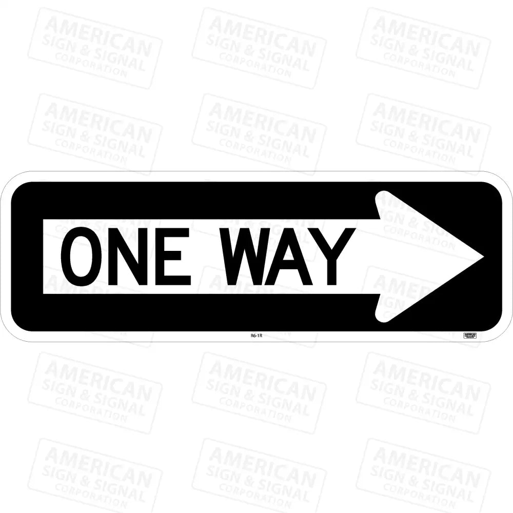 R6-1 One Way Sign 3M 3930 HIP / 24x8 / Right (R6-1R)