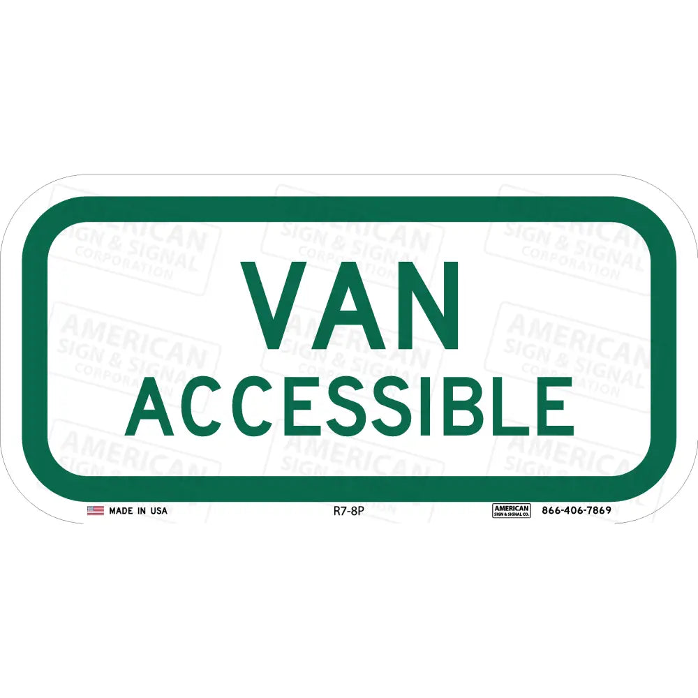 R7-8p Van Accessible Plaque Sign