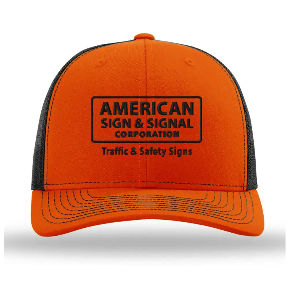 Richardson 112 Trucker Snapback Logo Hat Orange / Black