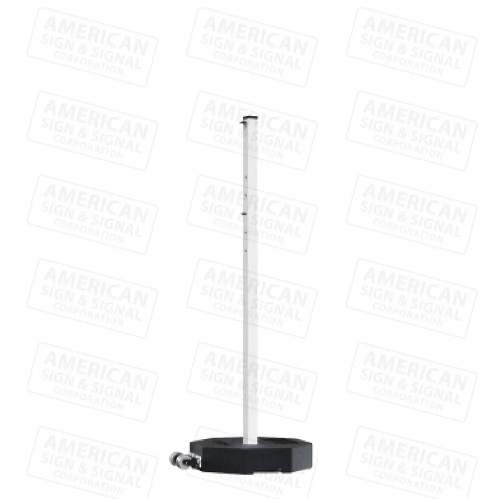 Rubber Base Portable Sign Post 30Lb W/ Wheels / White 60’ Power Post™