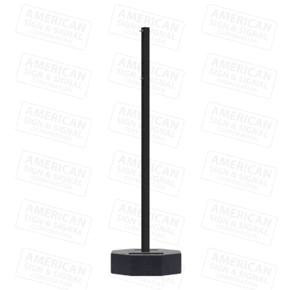 Rubber Base Portable Sign Post 60Lb / Black 72’ Power Post™