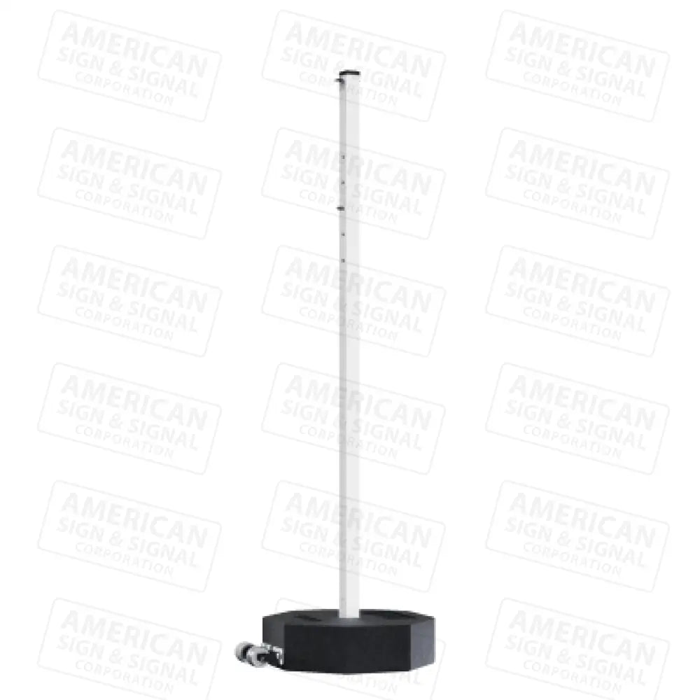 Rubber Base Portable Sign Post 60Lb W/ Wheels / White 72’ Power Post™