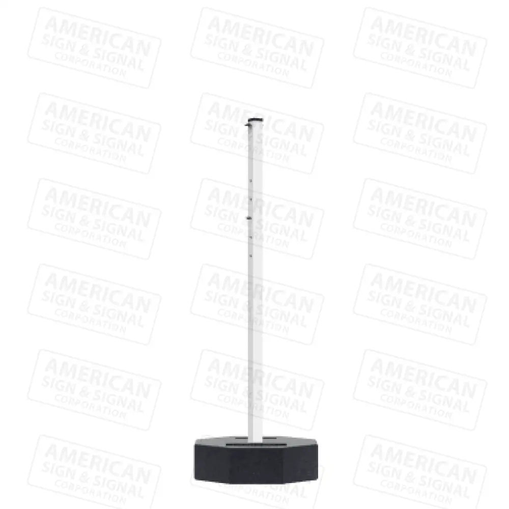 Rubber Base Portable Sign Post 60Lb / White 60’ Power Post™