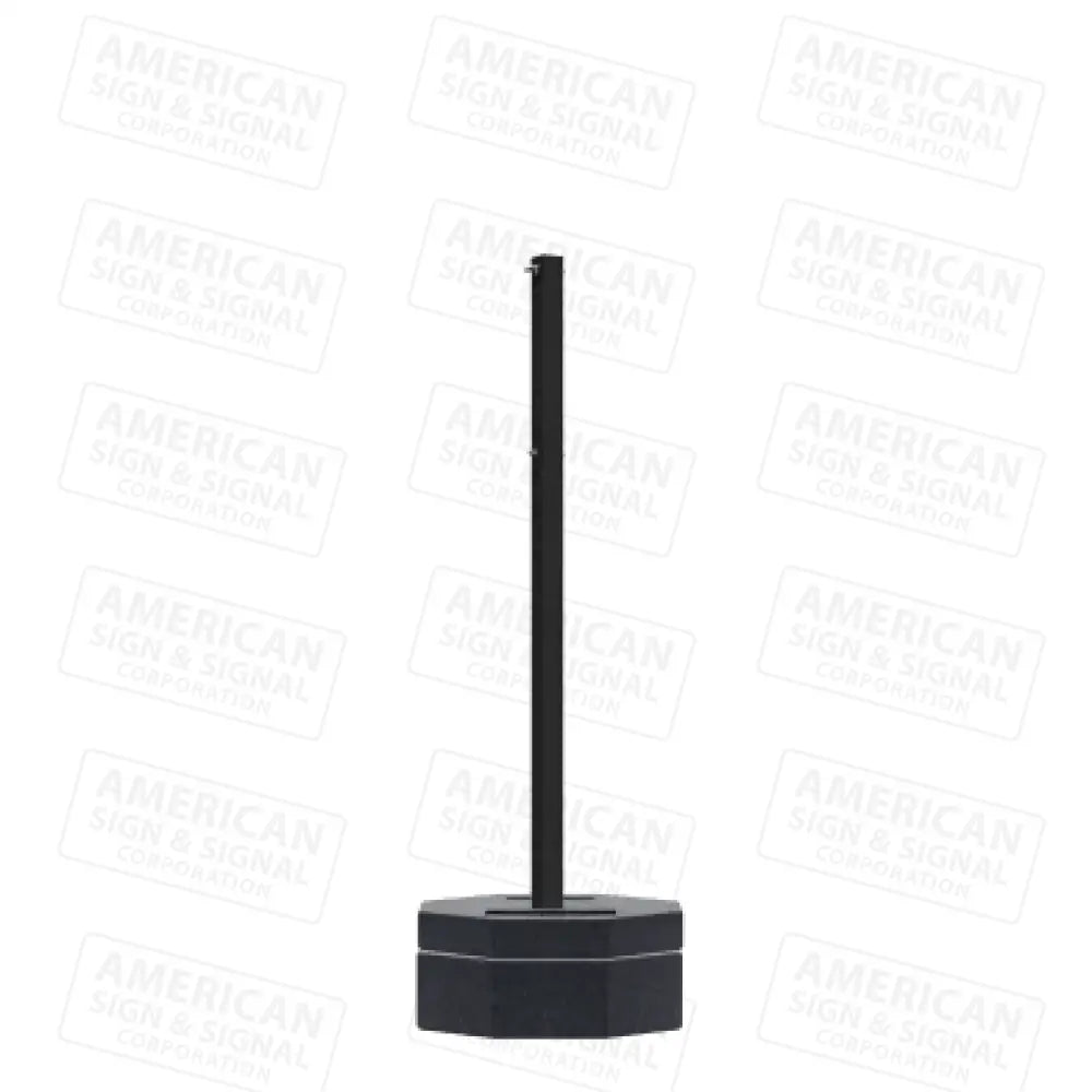 Rubber Base Portable Sign Post 90Lb / Black 60’ Power Post™