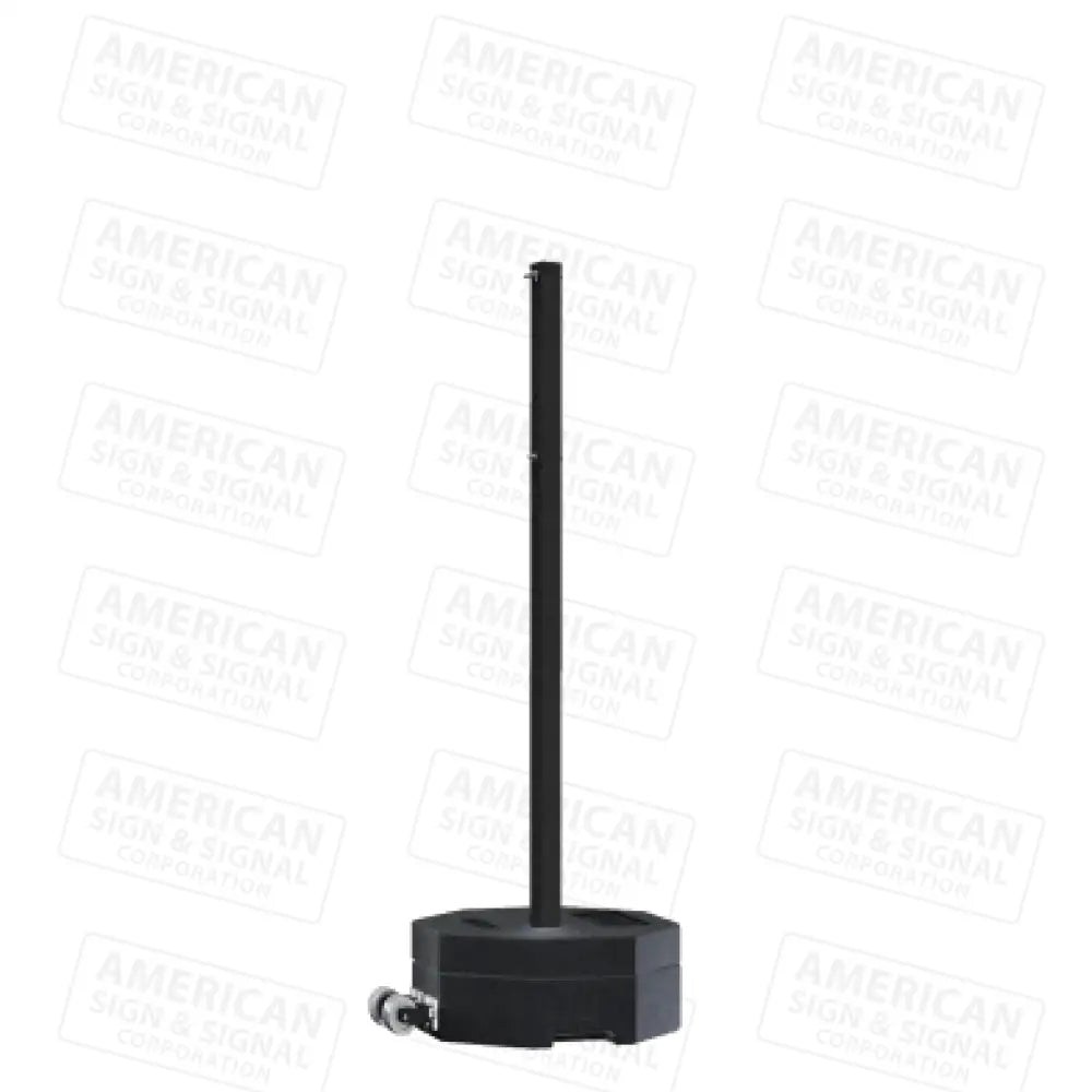 Rubber Base Portable Sign Post 90Lb W/ Wheels / Black 60’ Power Post™