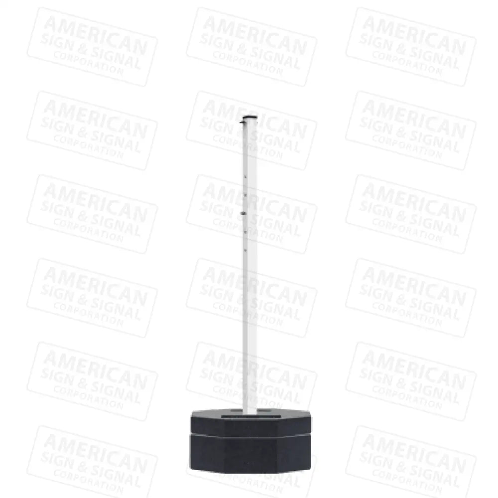 Rubber Base Portable Sign Post 90Lb / White 60’ Power Post™